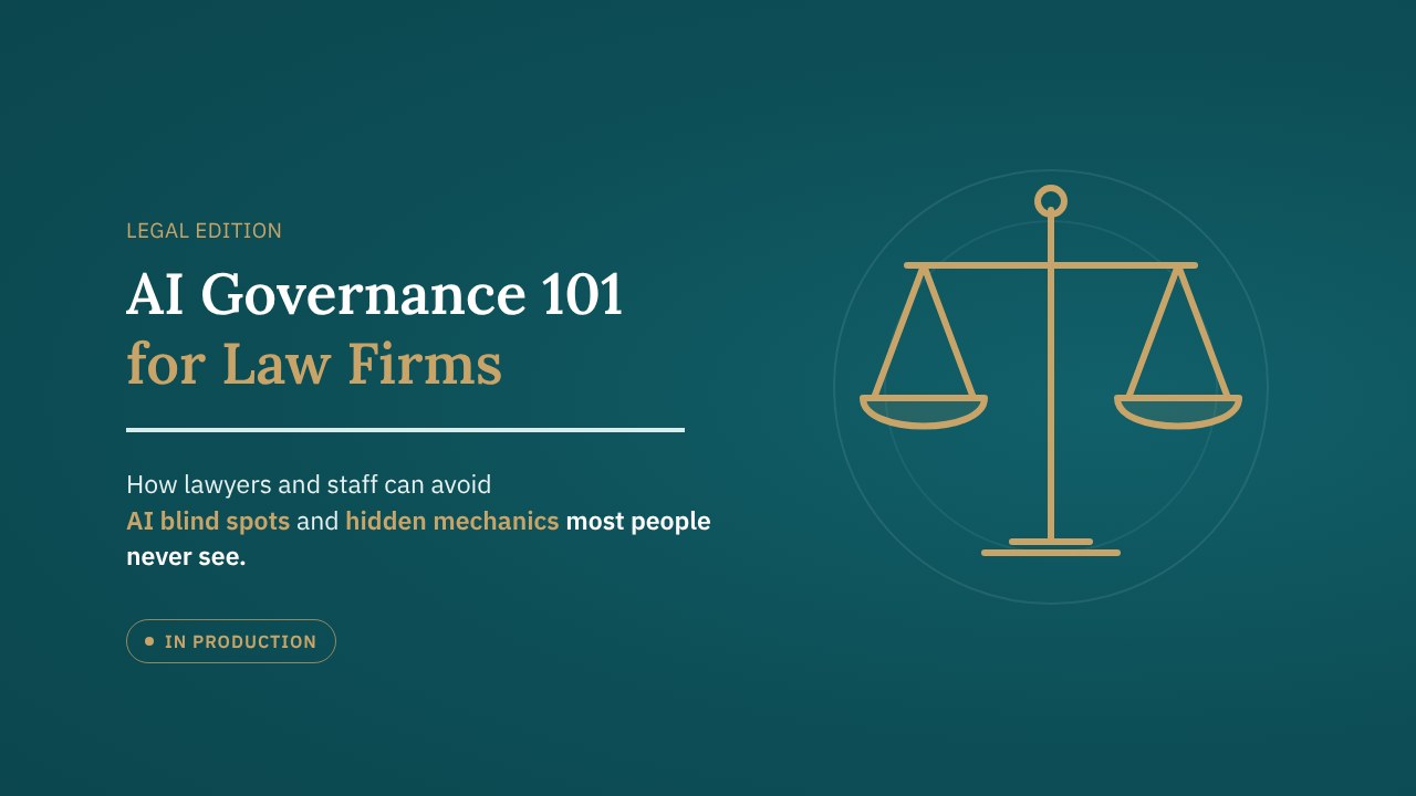 AI Governance 101 for Law Firms, Legal Edition, title card